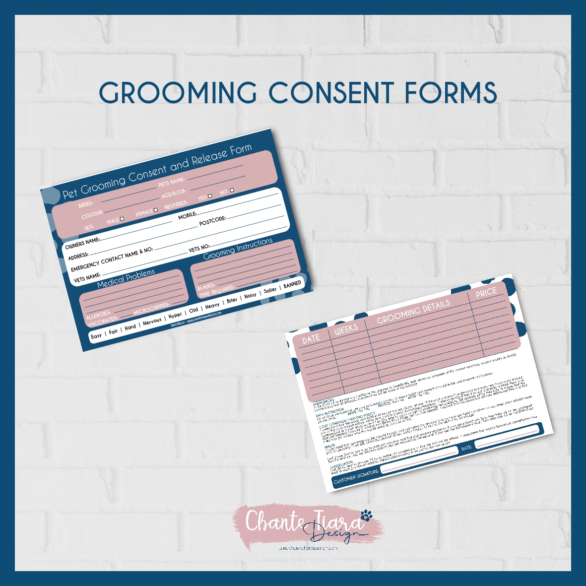 GROOMING CONSENT FORMS