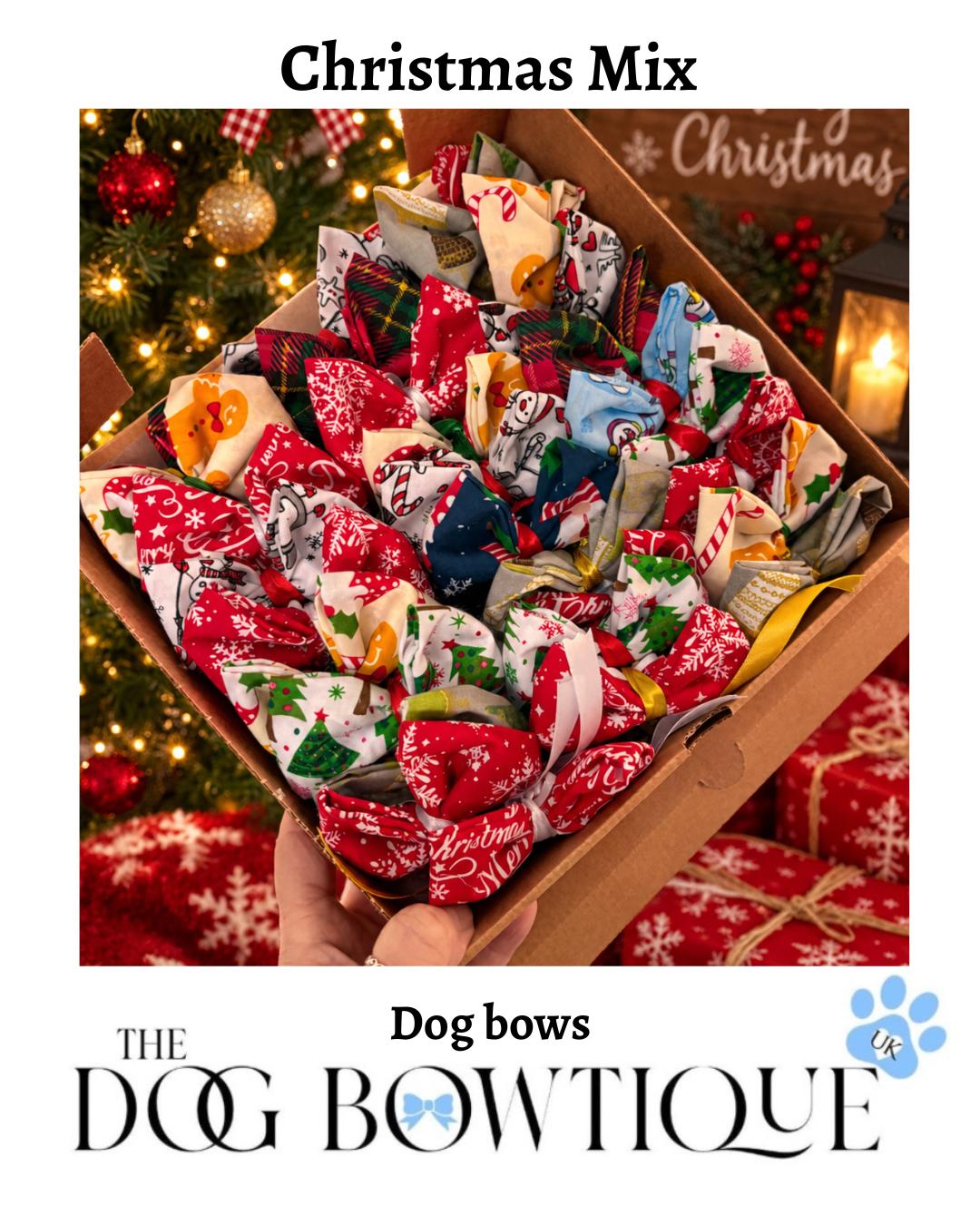 Christmas Dog Bows – Groomers’ Xmas Mix box of dog bows